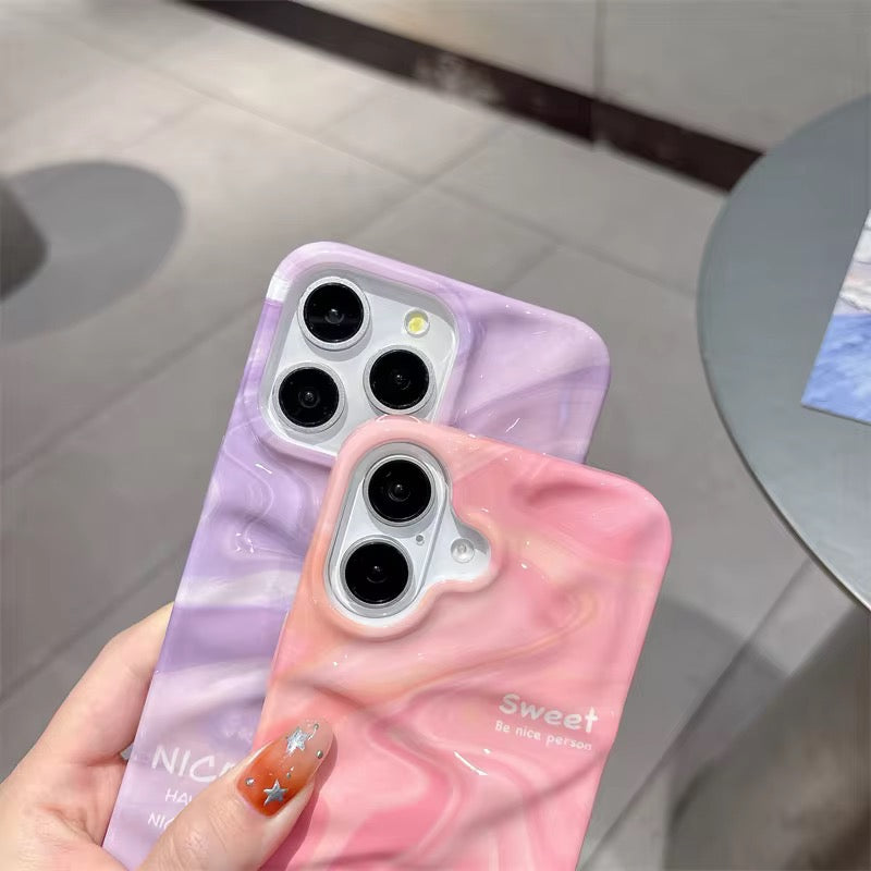 Purple Pink Smudge Textured iPhone Silicone Case