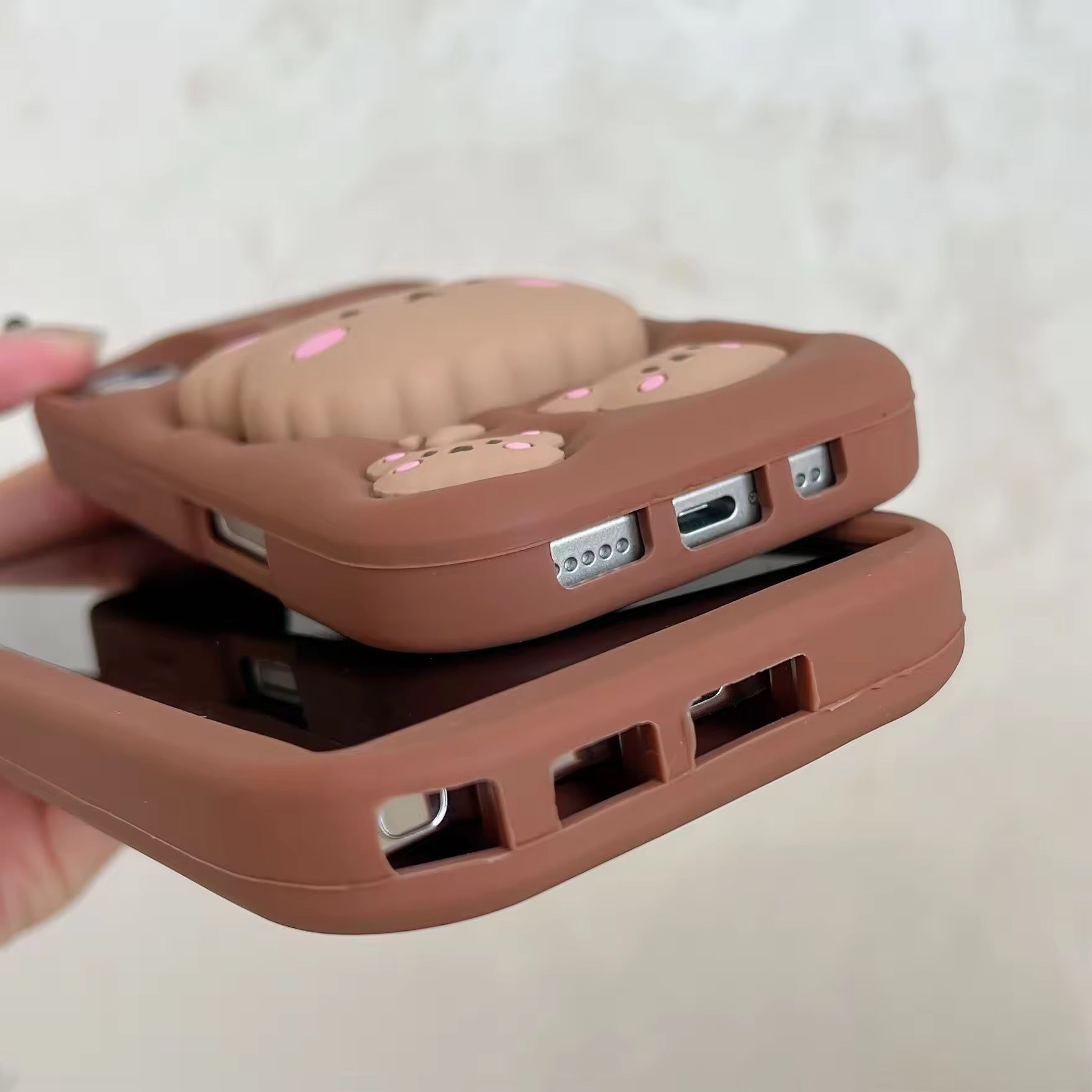 Samsung 3D Brown Teddy Bear Stand Phone Holder Soft Silicone Rubber Case
