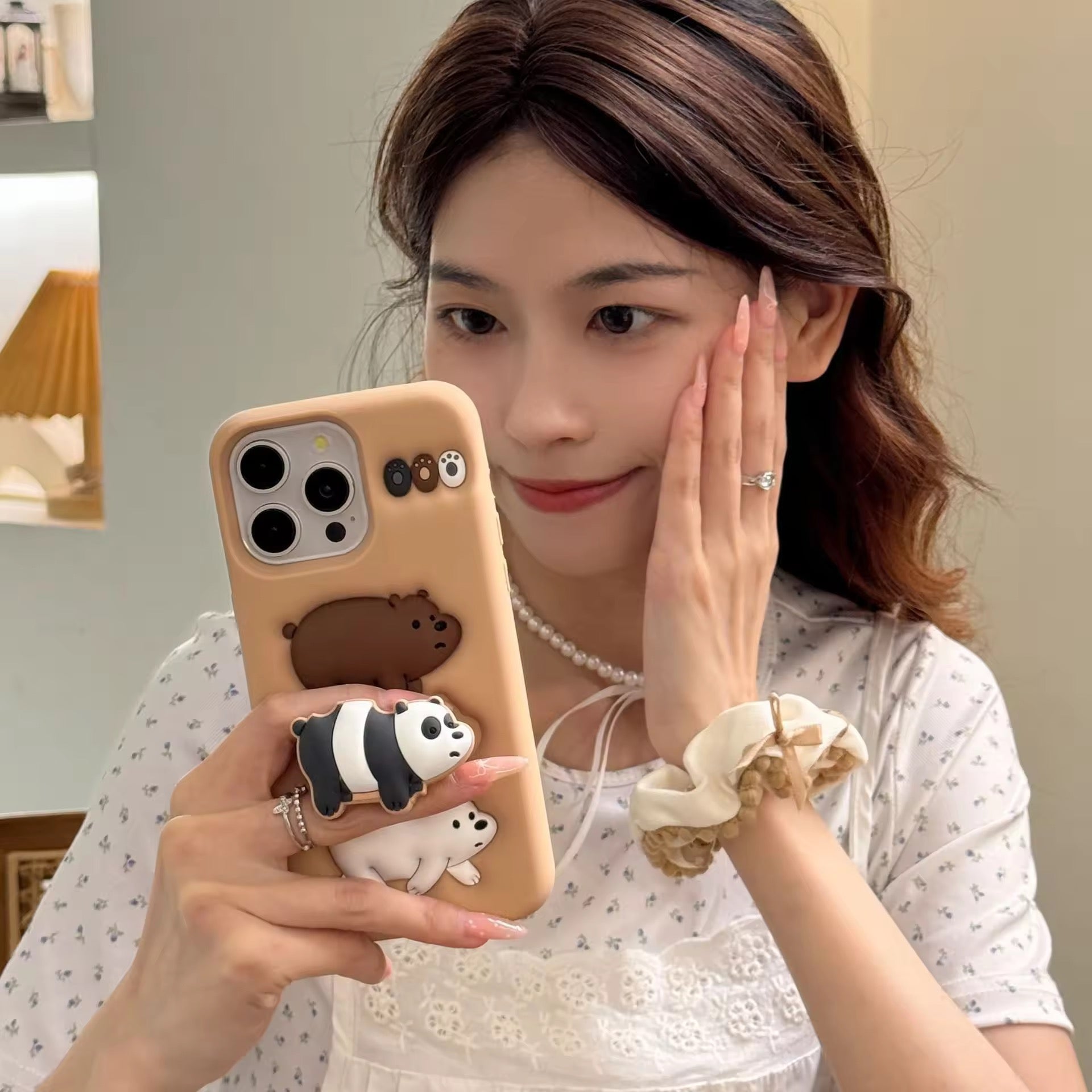 We Bear Panda Phone Holder iPhone Rubber Silicone Case