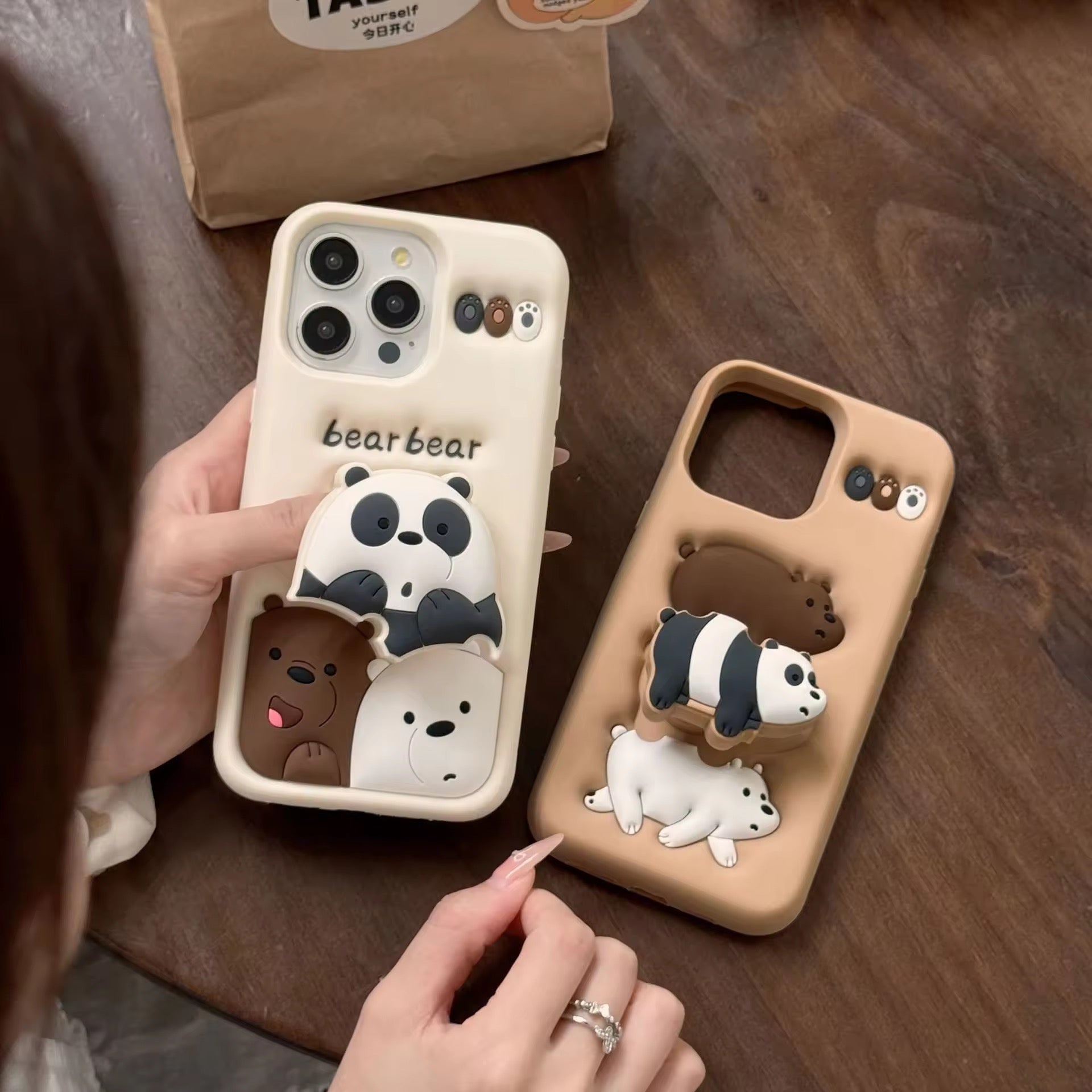 We Bear Panda Phone Holder iPhone Rubber Silicone Case