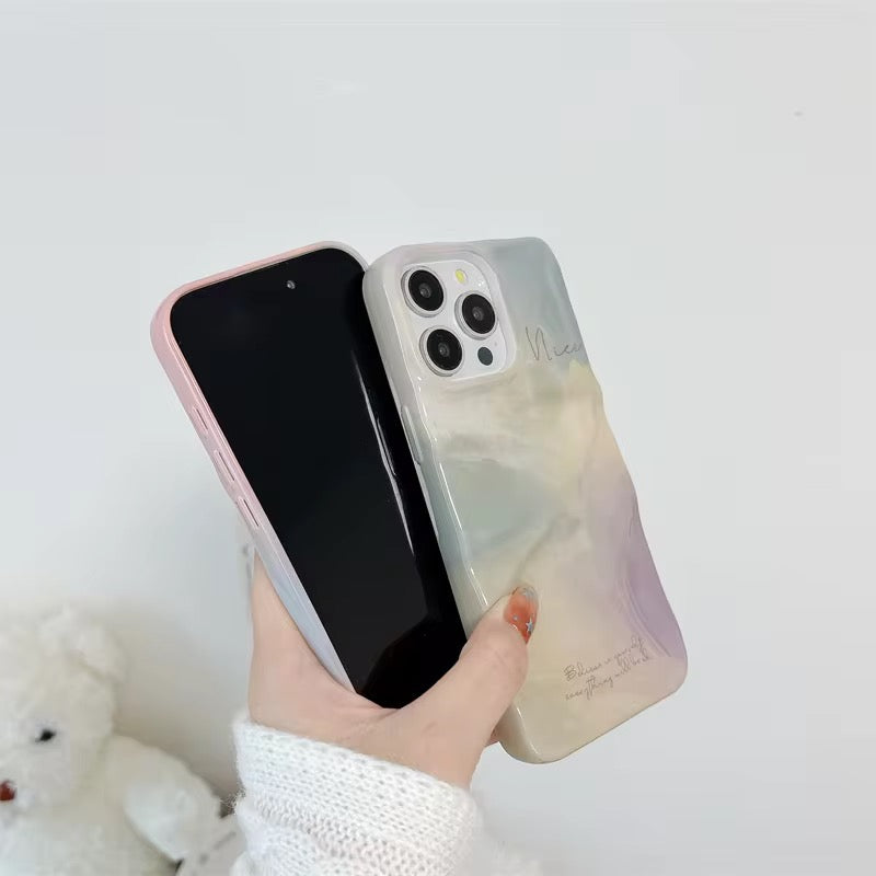 Pastel Shaded Pink Nice Smudge Textured iPhone Silicone Case