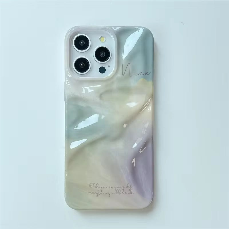 Pastel Shaded Pink Nice Smudge Textured iPhone Silicone Case