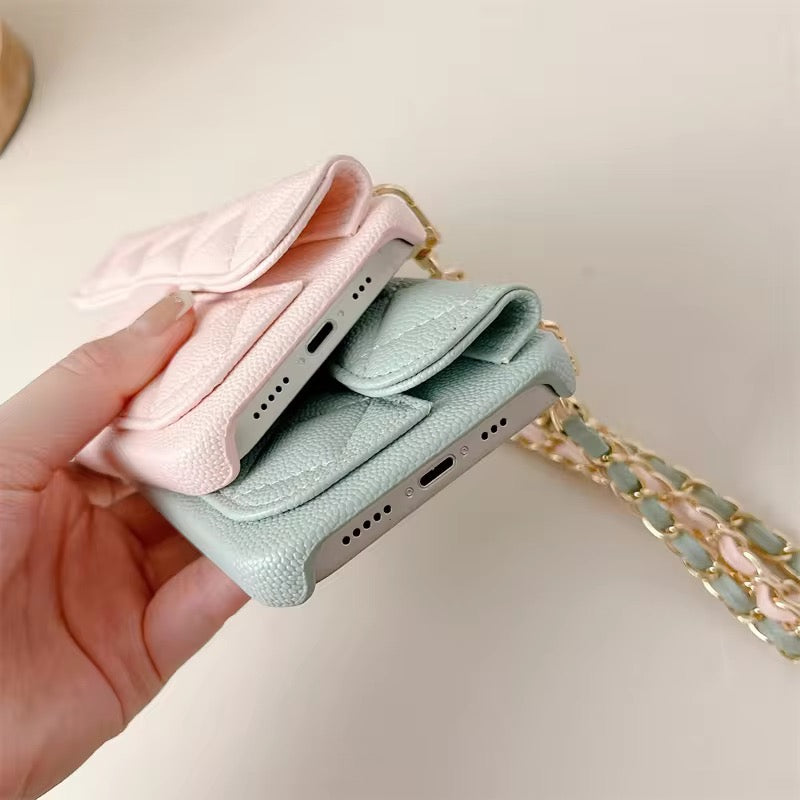 Light Green Wallet Crossbody Leather Case