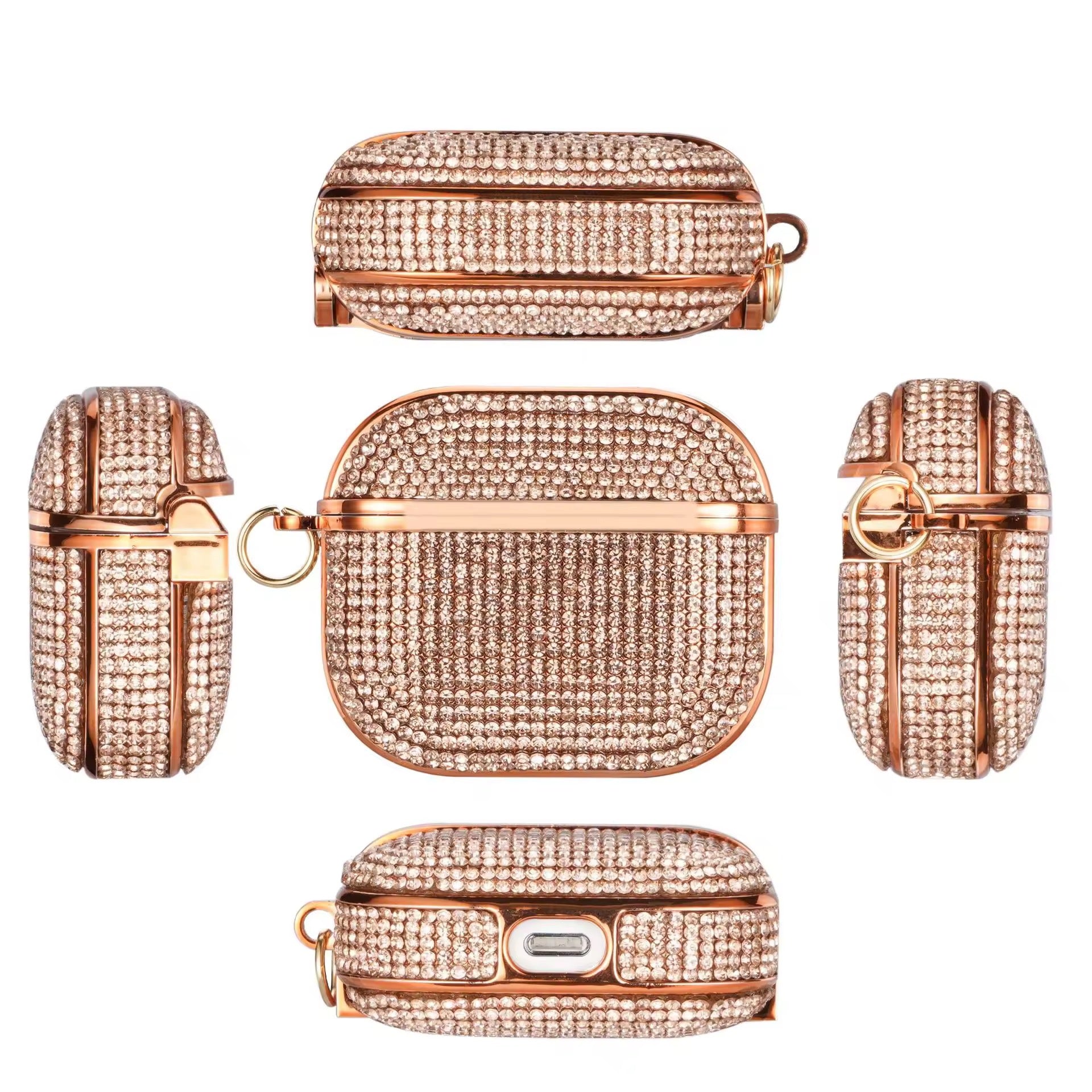 Rose Gold Rhinestone Studded Diamond For Airpod Pro 1 & Airpod Pro 2