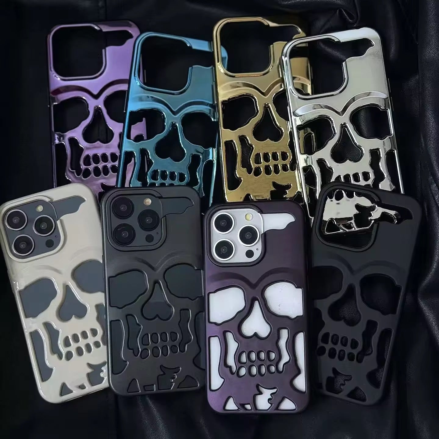 Silver Skull Hollow Trendy Case