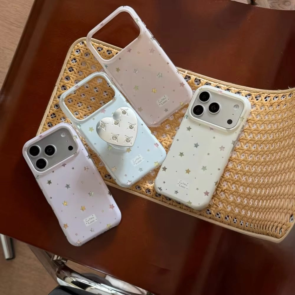 Double Layer Star With Metal Love Pre-Order  Phone Holder iPhone Case