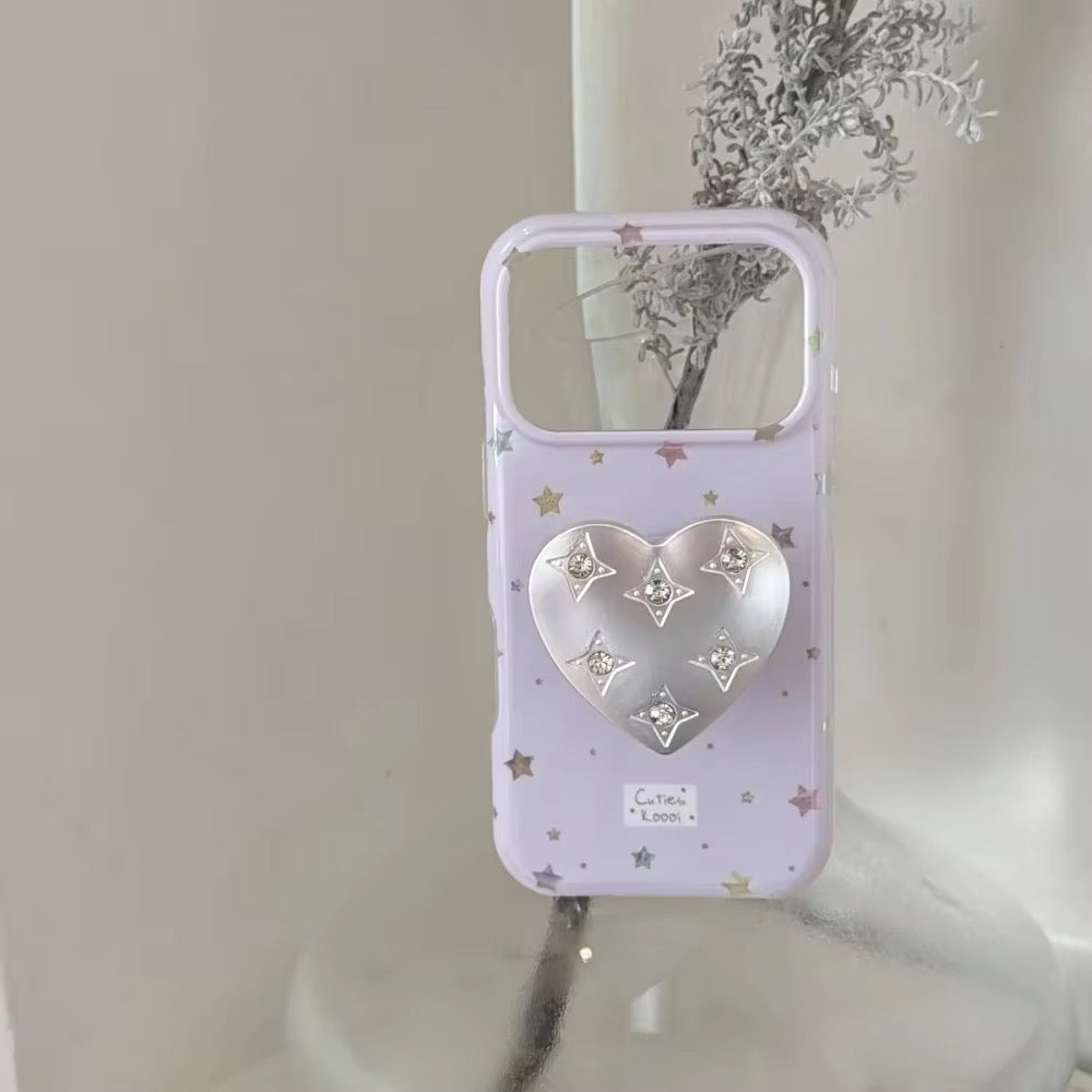 Double Layer Star With Metal Love Pre-Order  Phone Holder iPhone Case