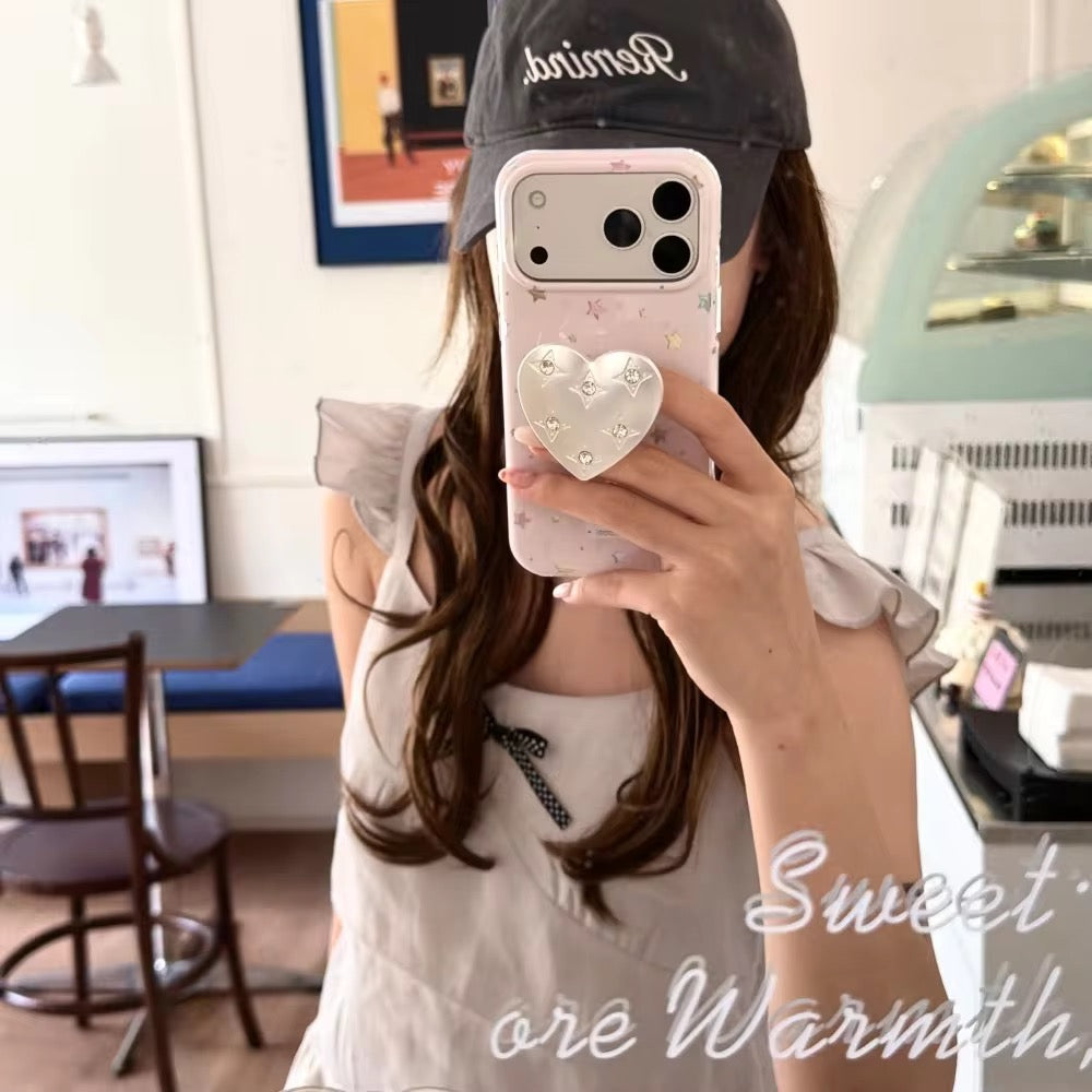 Double Layer Star With Metal Love Pre-Order  Phone Holder iPhone Case