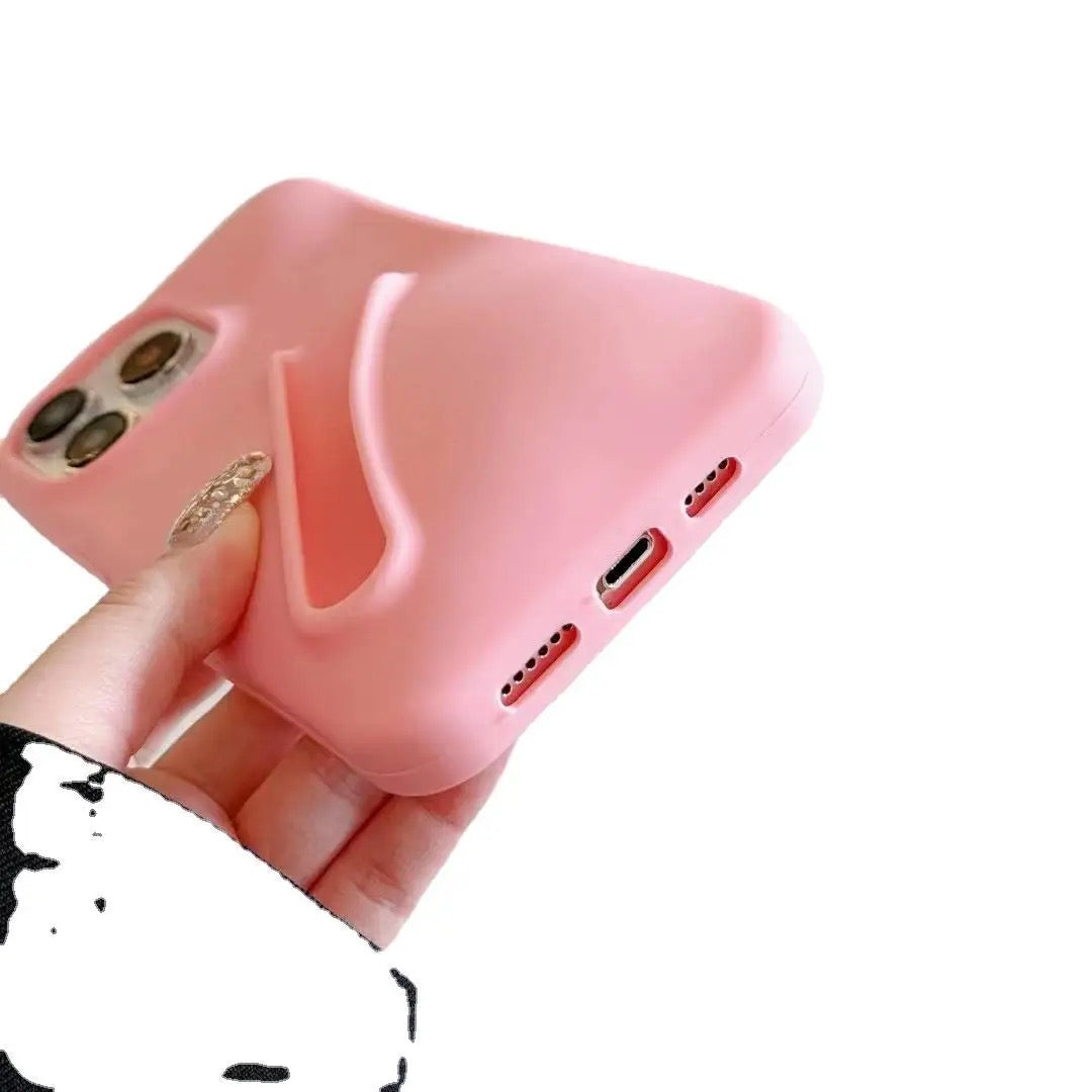 Lip Gloss Pink Phone Holder Silicone iPhone Case