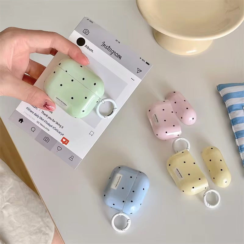 Pink Blue Polka Dots Airpod Glossy Case