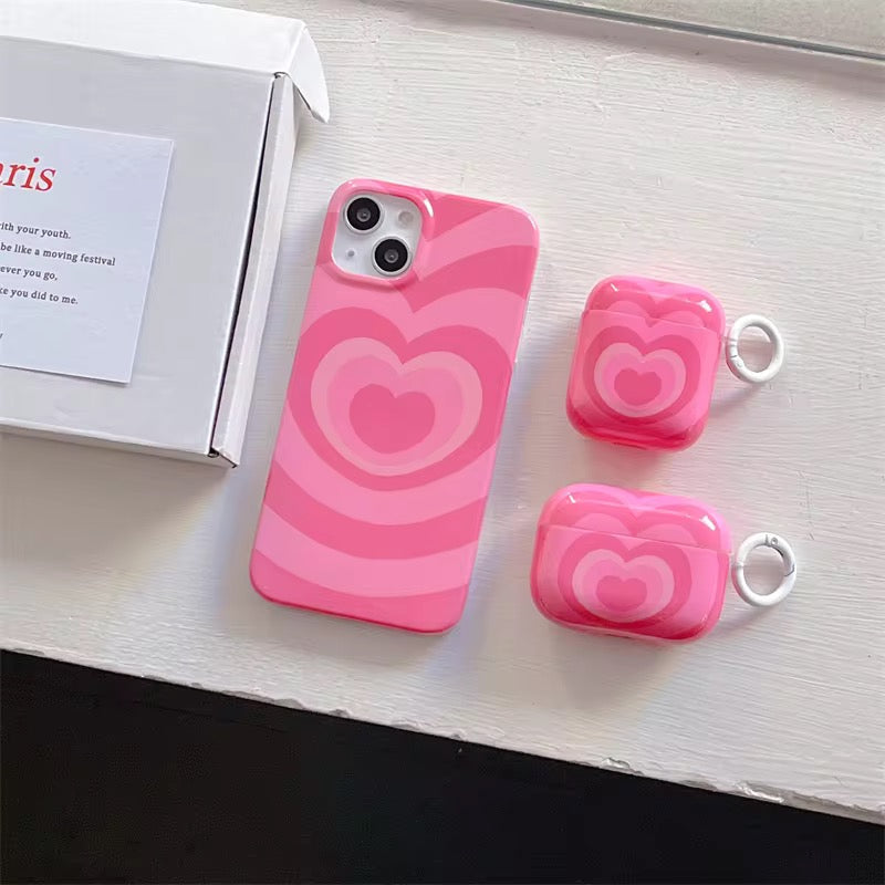 Pink Hearts Airpod Glossy Case
