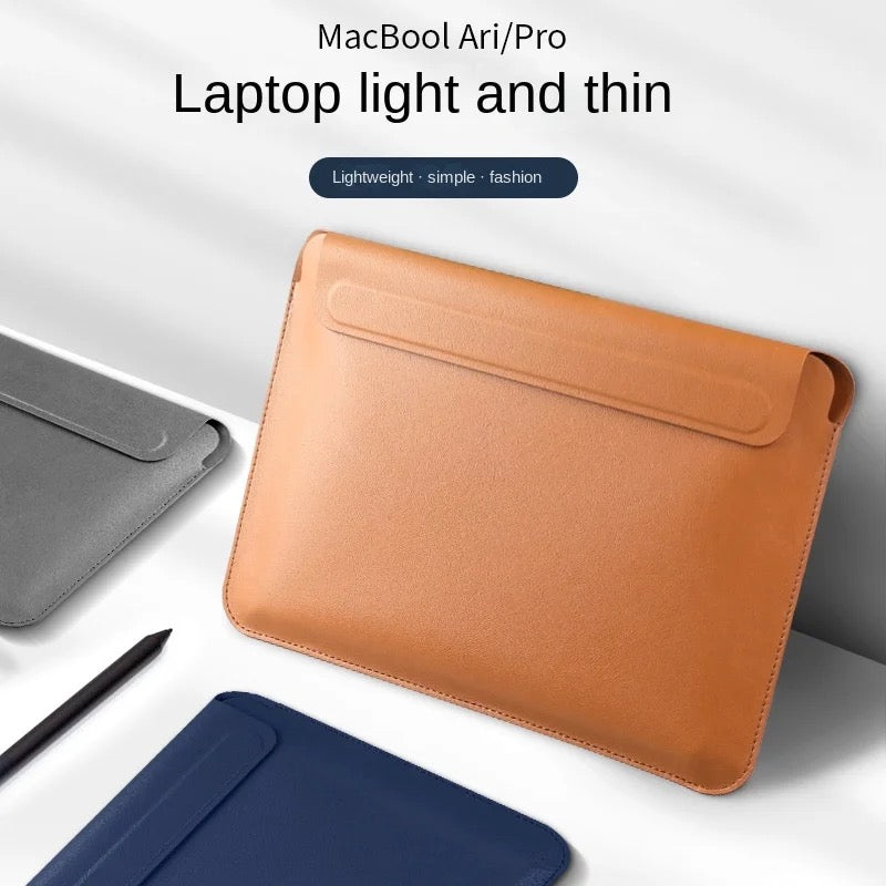 Macbook Laptop Bag Premium Faux Leather Sleeve Lightweight With Magnetic Closure