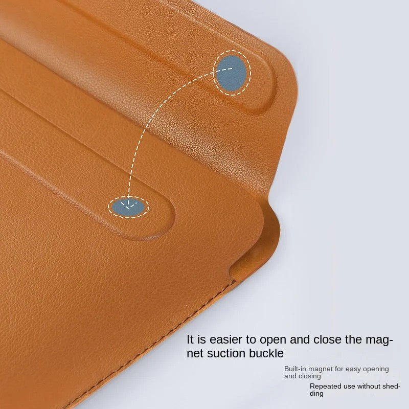 Macbook Laptop Bag Premium Faux Leather Sleeve Lightweight With Magnetic Closure