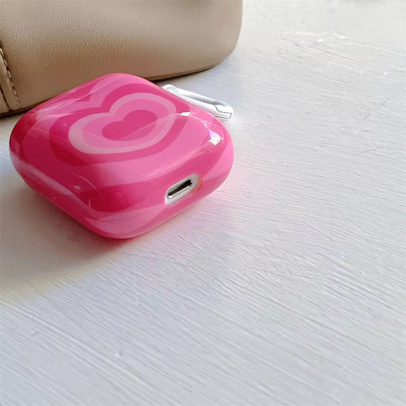 Pink Hearts Airpod Glossy Case