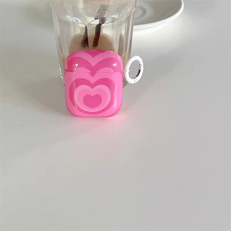 Pink Hearts Airpod Glossy Case