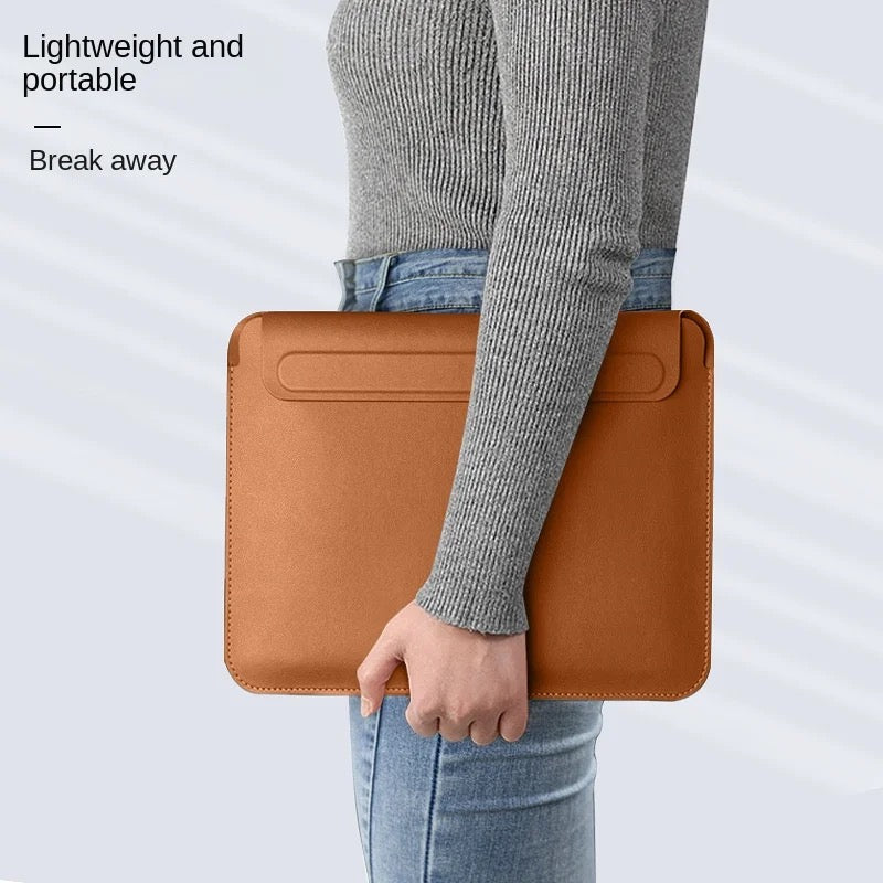 Macbook Laptop Bag Premium Faux Leather Sleeve Lightweight With Magnetic Closure