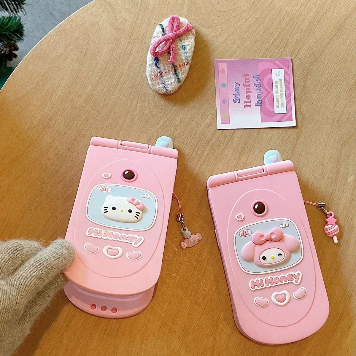 Hello Honey Kitty Flip Pink Phone iPhone Rubber Silicone Case