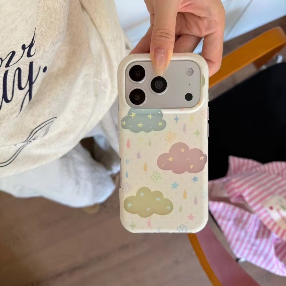 Double Layer Colorful Cloud & Raindrops Pre-Order  Phone iPhone Case