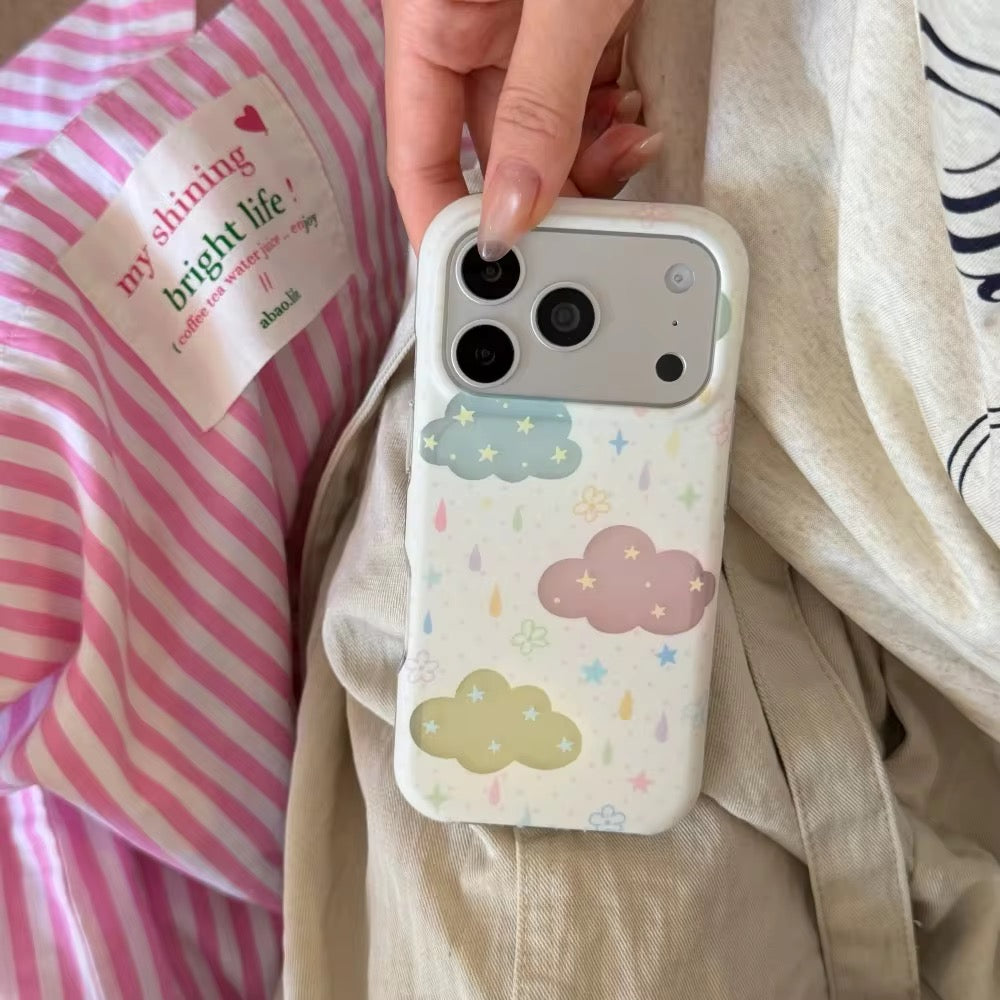 Double Layer Colorful Cloud & Raindrops Pre-Order  Phone iPhone Case