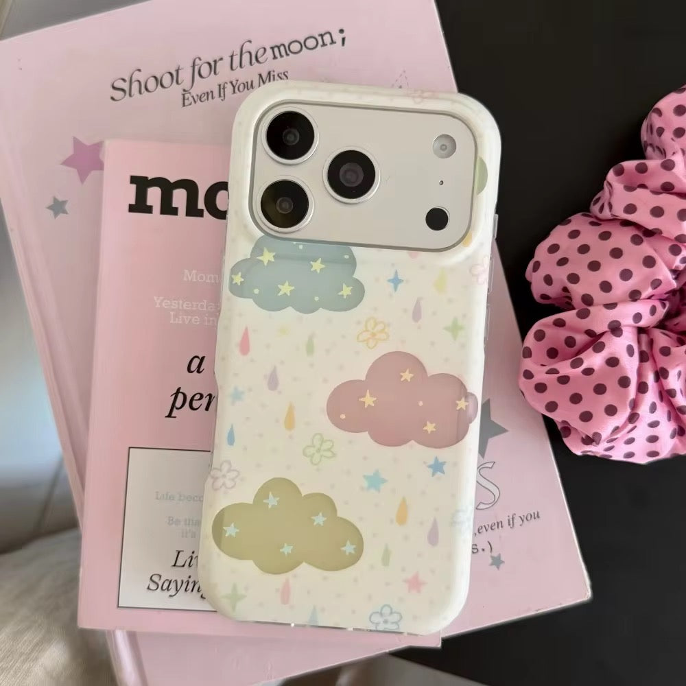 Double Layer Colorful Cloud & Raindrops Pre-Order  Phone iPhone Case