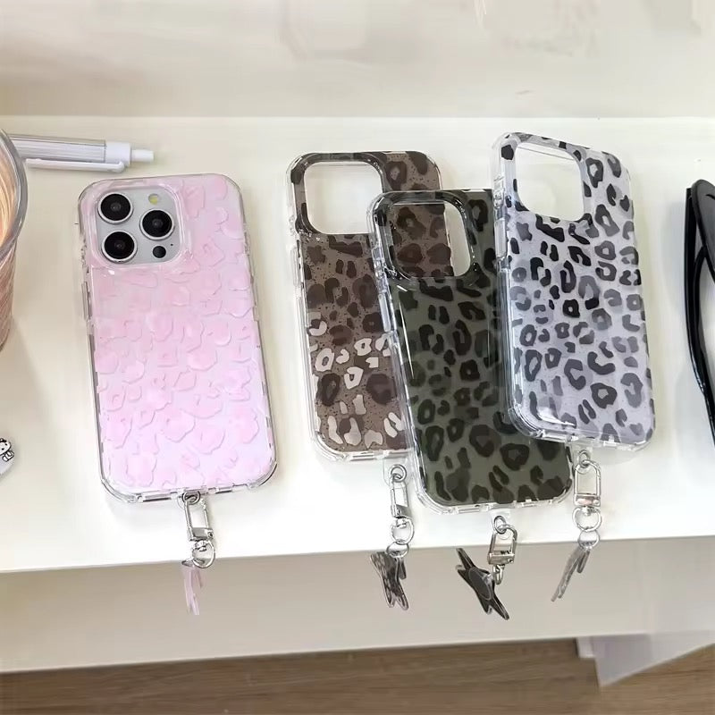 Leopard Star Charm Hanging iPhone Pre-Order Case
