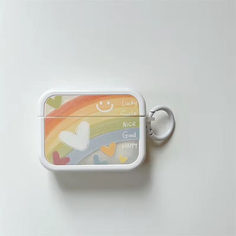 Cute Square Rainbow Heart Airpod Case