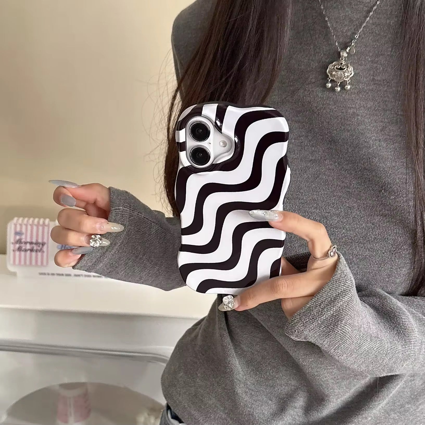 Subtle Waves Wavy Bumper Glossy Silicone iPhone Case