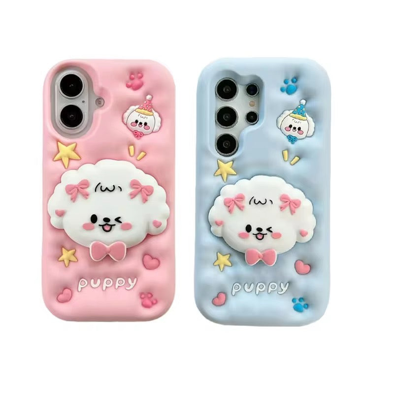 3D Samsung Kawaii Cartoon Puppy Pre-Order Rubber Silicone Case