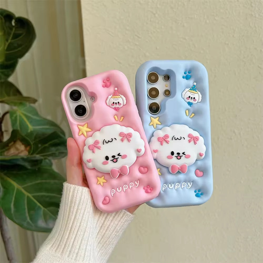 3D Samsung Kawaii Cartoon Puppy Pre-Order Rubber Silicone Case