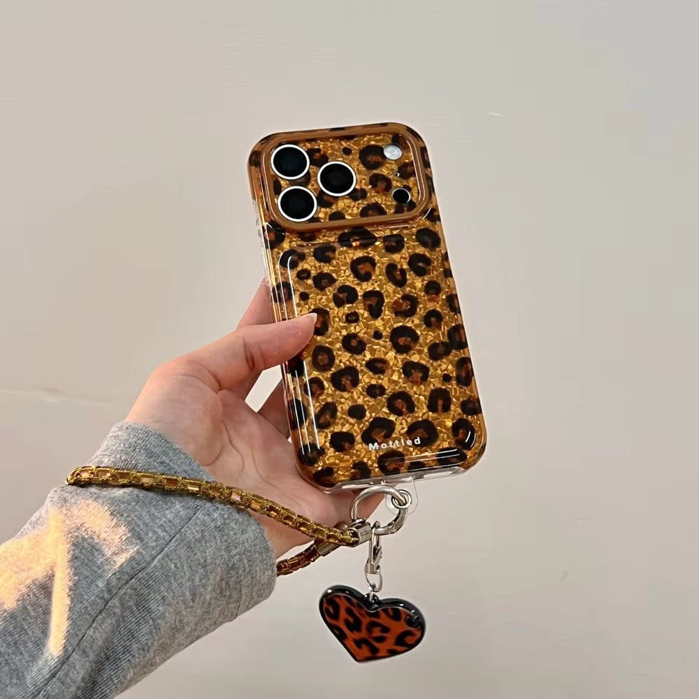 Leopard Print Bumper Protection Pre-Order Phone iPhone Case With Bracelet Lanyard