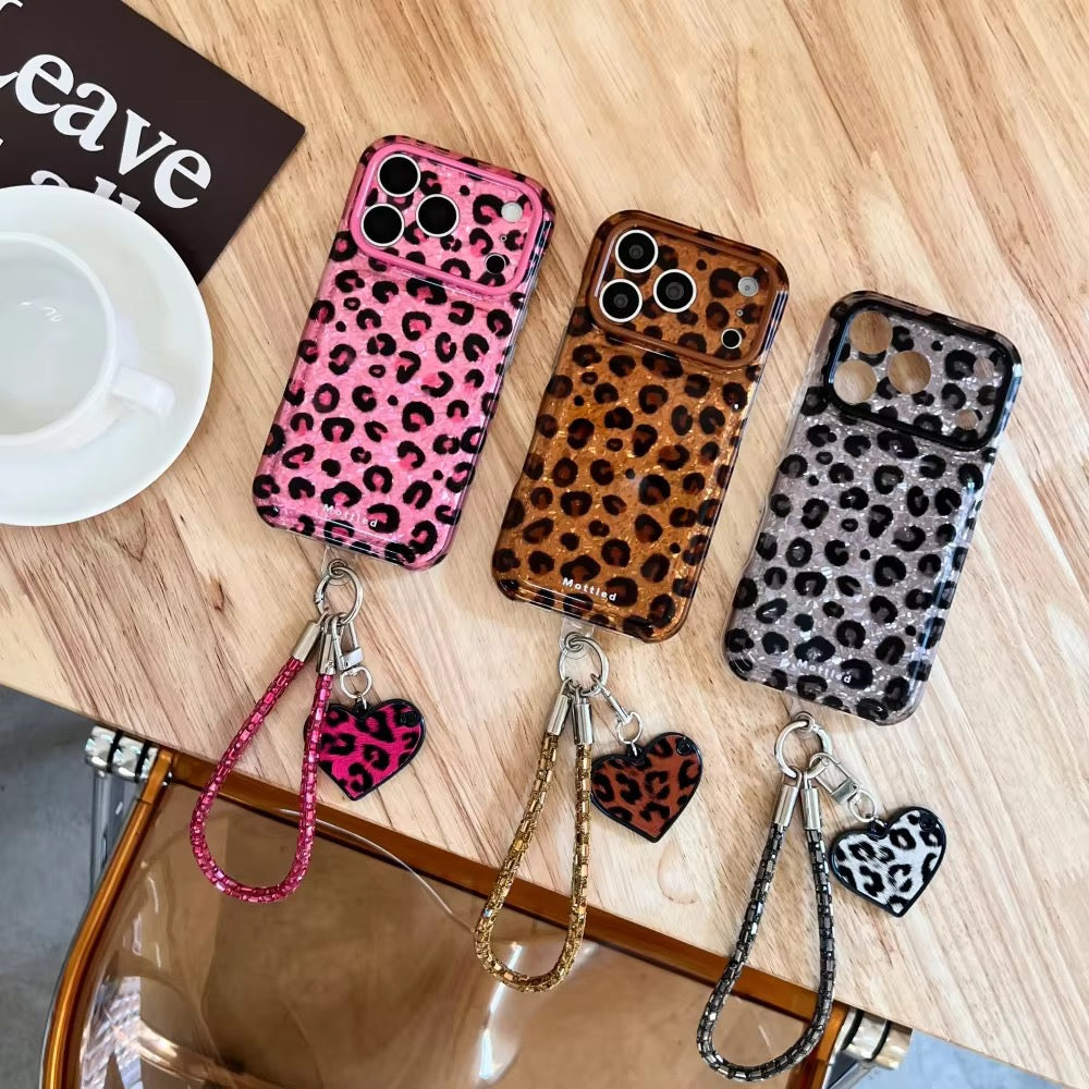 Leopard Print Bumper Protection Pre-Order Phone iPhone Case With Bracelet Lanyard