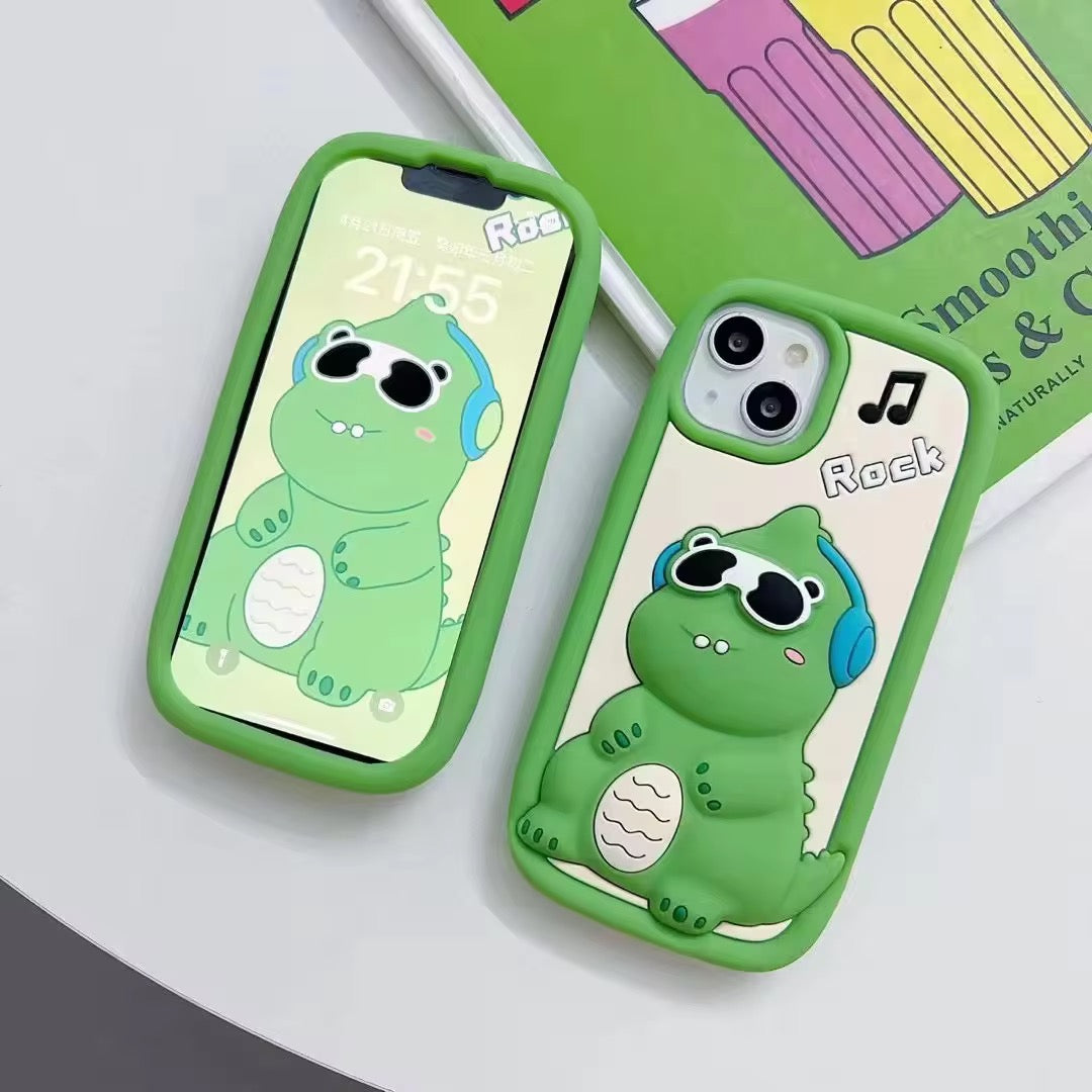 3D iPhone Samsung Redmi Dinosaur Sunglasses Pre-Order Rubber Silicone Case