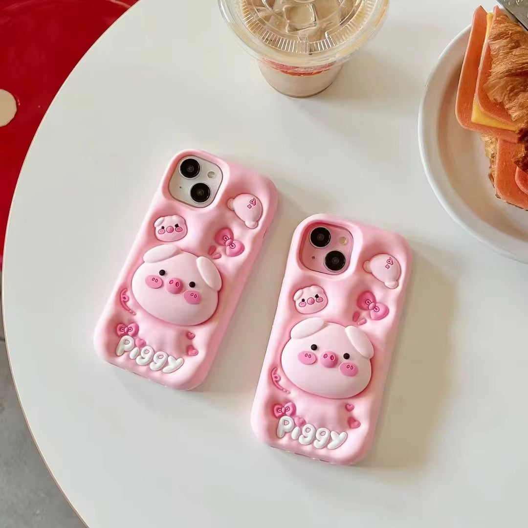 3D Samsung Kawaii Pink Cartoon Piggy Pre-Order Rubber Silicone Case