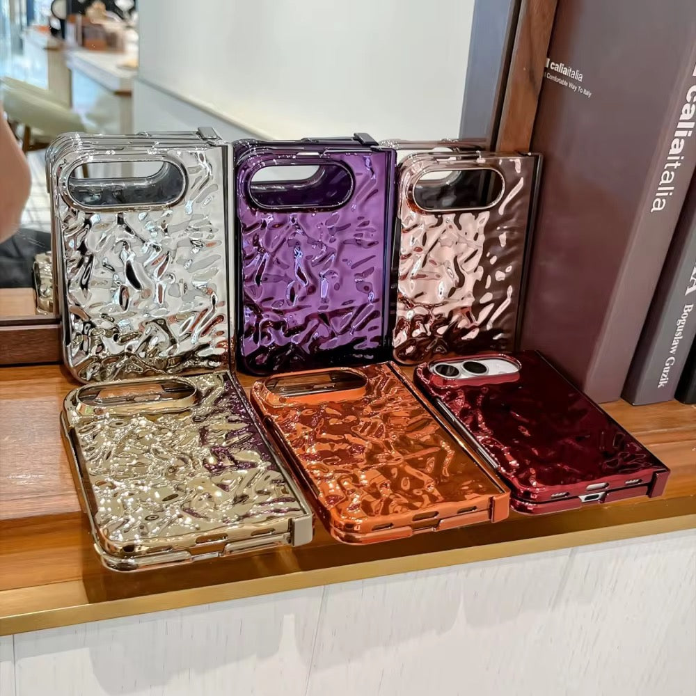 Glossy Wrinkle Textured Anti-Drop iPhone Duo Fold Pre-Order iPhone Case