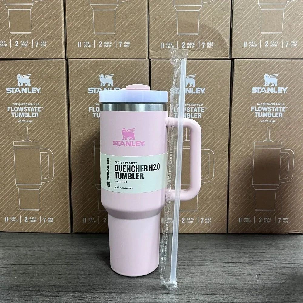 Luxury Branded Stainless Steel Vacuum Insulated Tumbler With Lid & Straw