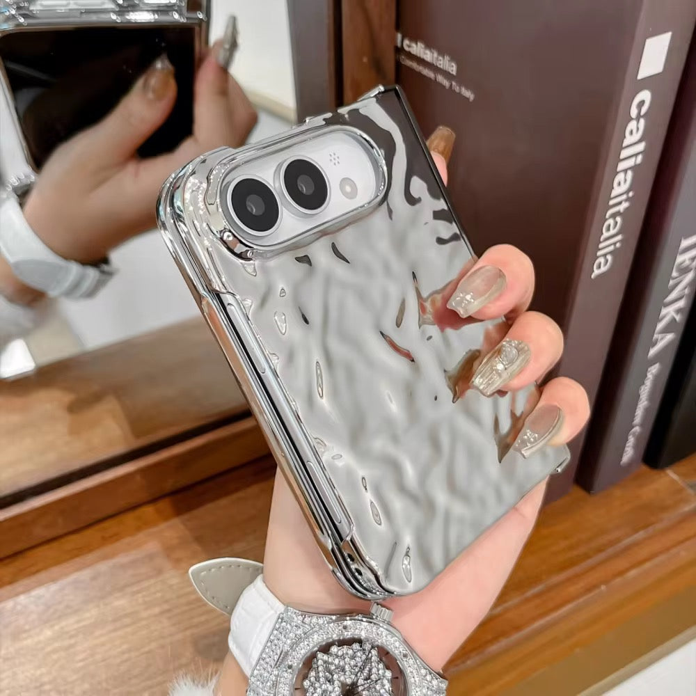 Glossy Wrinkle Textured Anti-Drop iPhone Duo Fold Pre-Order iPhone Case