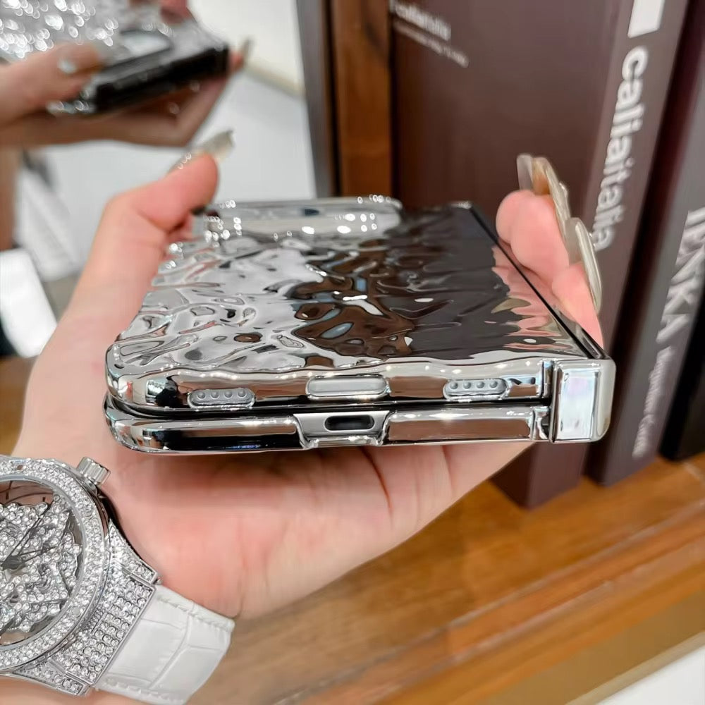Glossy Wrinkle Textured Anti-Drop iPhone Duo Fold Pre-Order iPhone Case