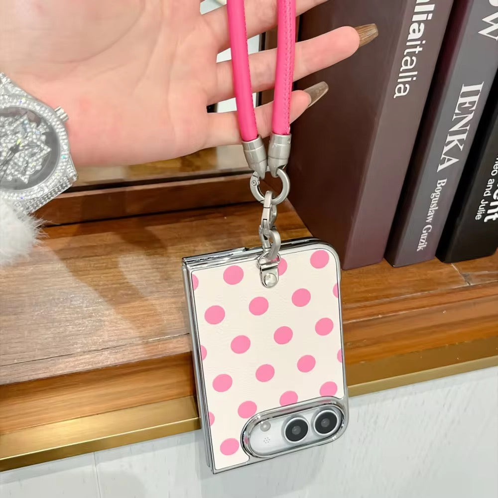 Elegant Green Pink Polka Dots Magsafe Bracelet iPhone Duo Fold Pre-Order iPhone Case