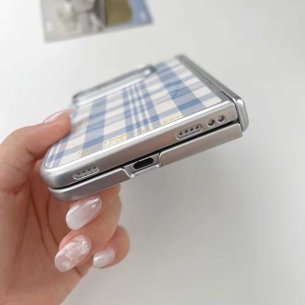 Elegant Fresh Blue Checks  Magsafe iPhone Duo Fold Pre-Order iPhone Case