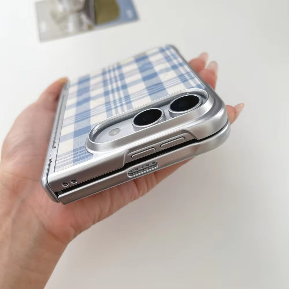 Elegant Fresh Blue Checks  Magsafe iPhone Duo Fold Pre-Order iPhone Case