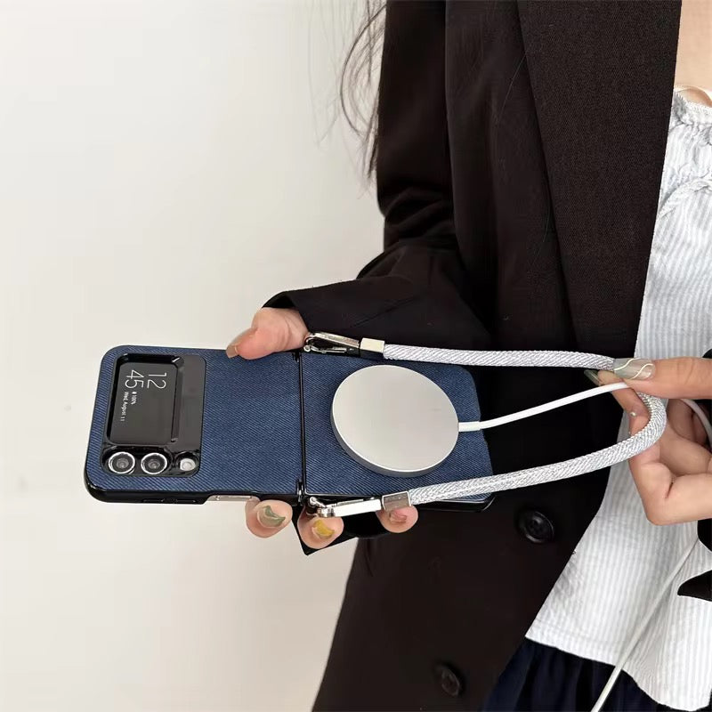 Denim Fabric Blue Samsung Z Flip Pre-Order Case