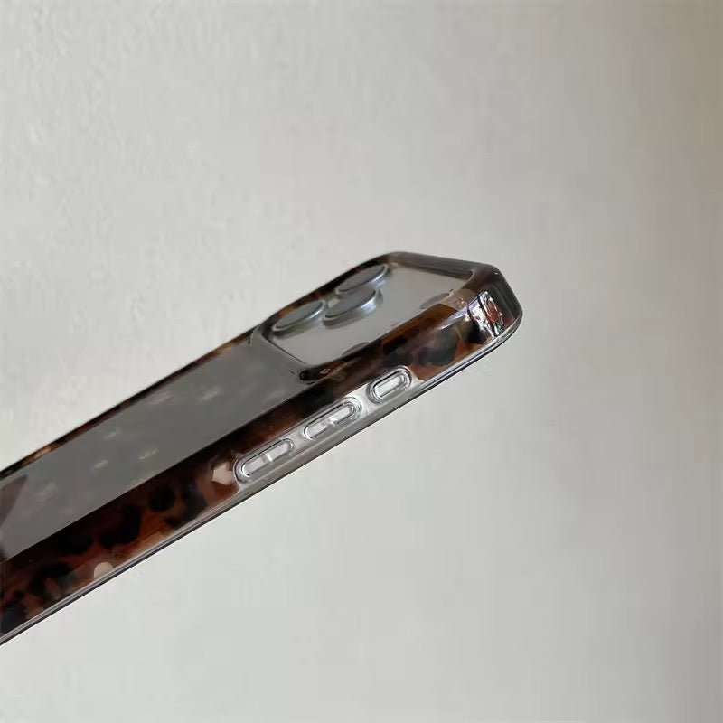 Brown Leopard Hearts Pre-Order Glossy iPhone Soft Case
