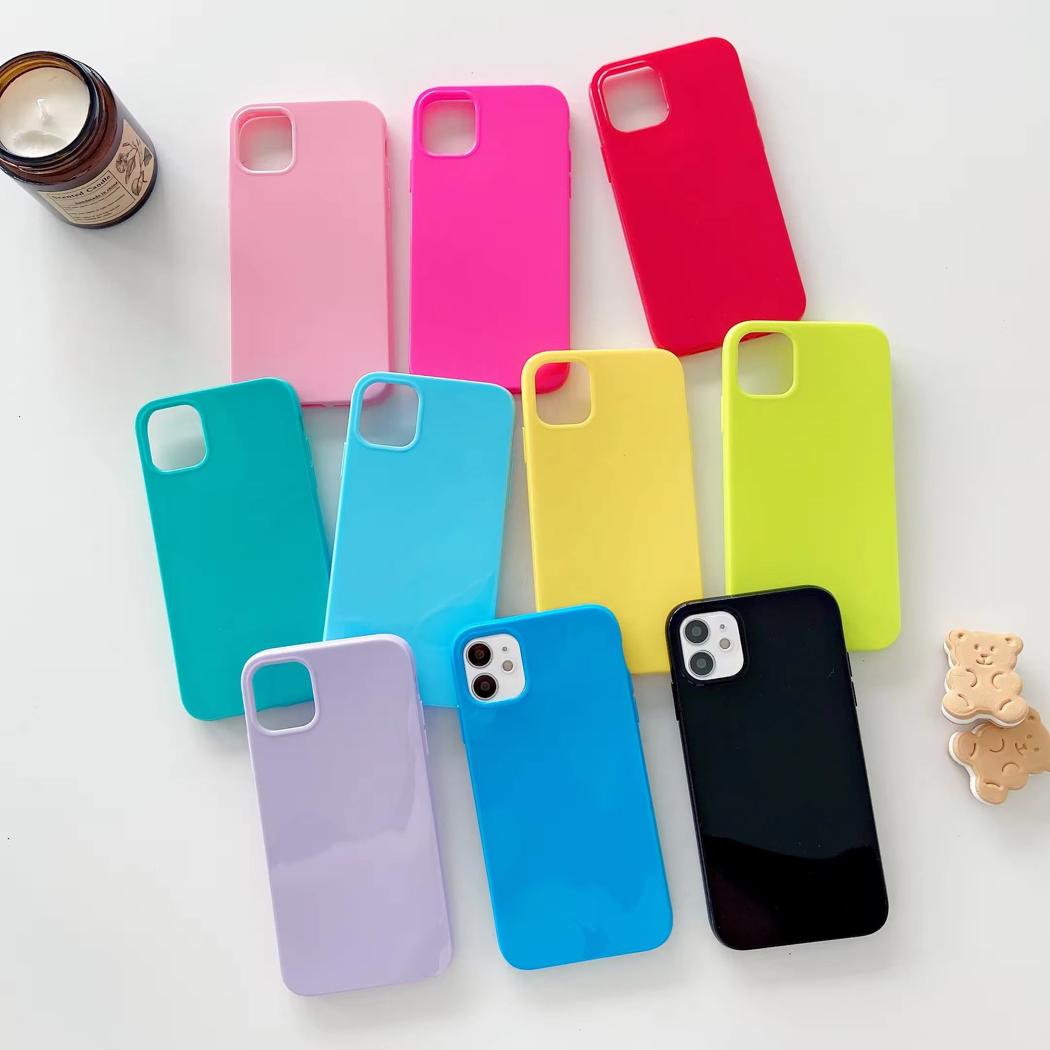 iPhone Neon Glossy Color Soft Silicone Cases