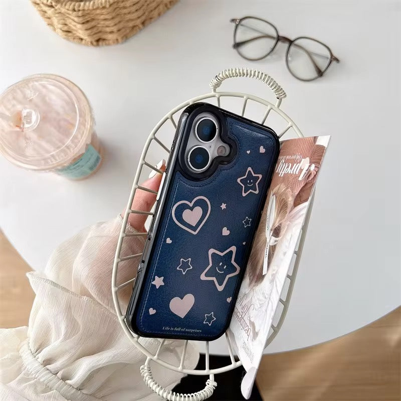 Blue Leather 3D Star Pre-Order iPhone Silicone Case