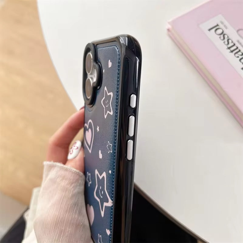 Blue Leather 3D Star Pre-Order iPhone Silicone Case