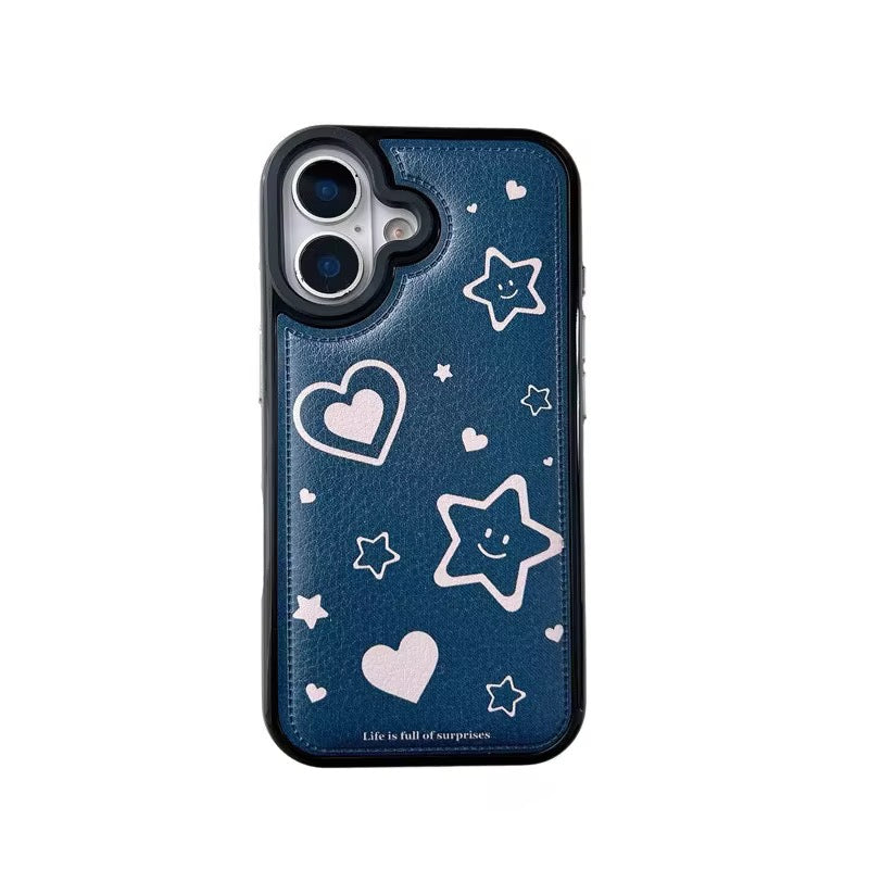 Blue Leather 3D Star Pre-Order iPhone Silicone Case
