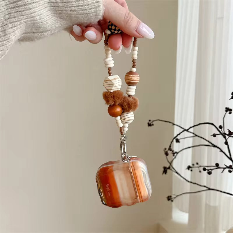 Sand Orange Subtle Shades Airpod Pre-Order Case With Lanyard