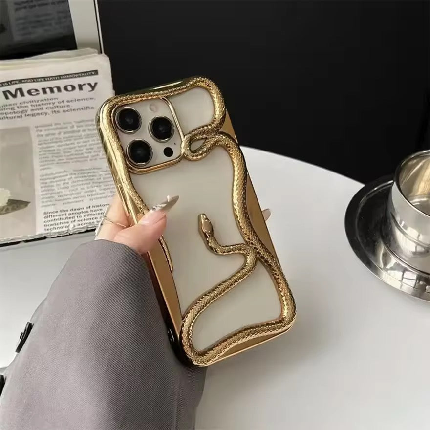 3D Luxury Snake iPhone Skeleton Bumper Designer Serpent Bumper Case