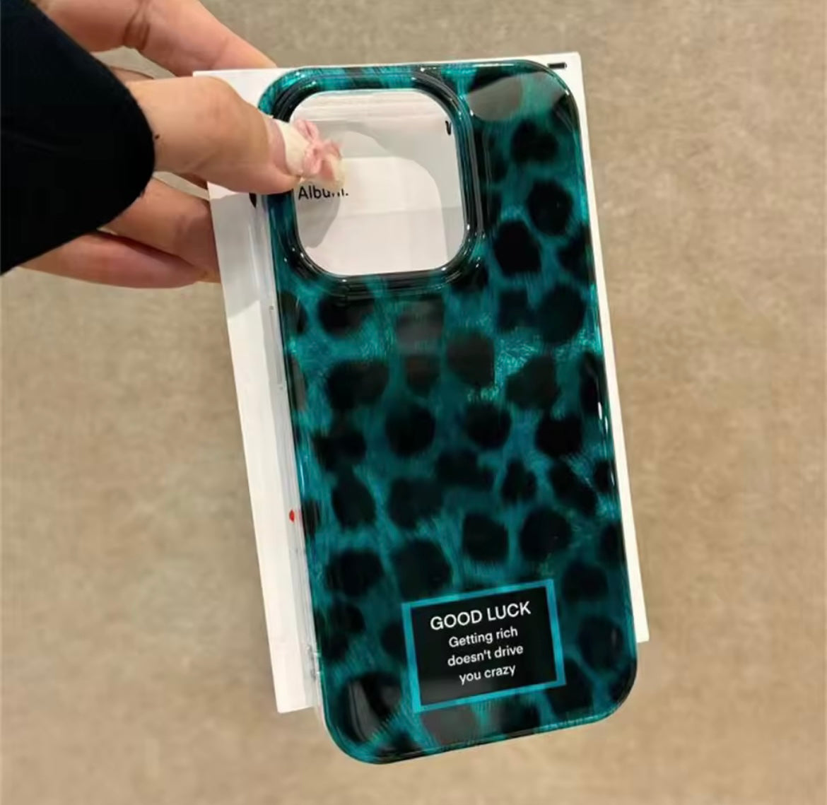 Green Laser Black Leopard  iPhone Case