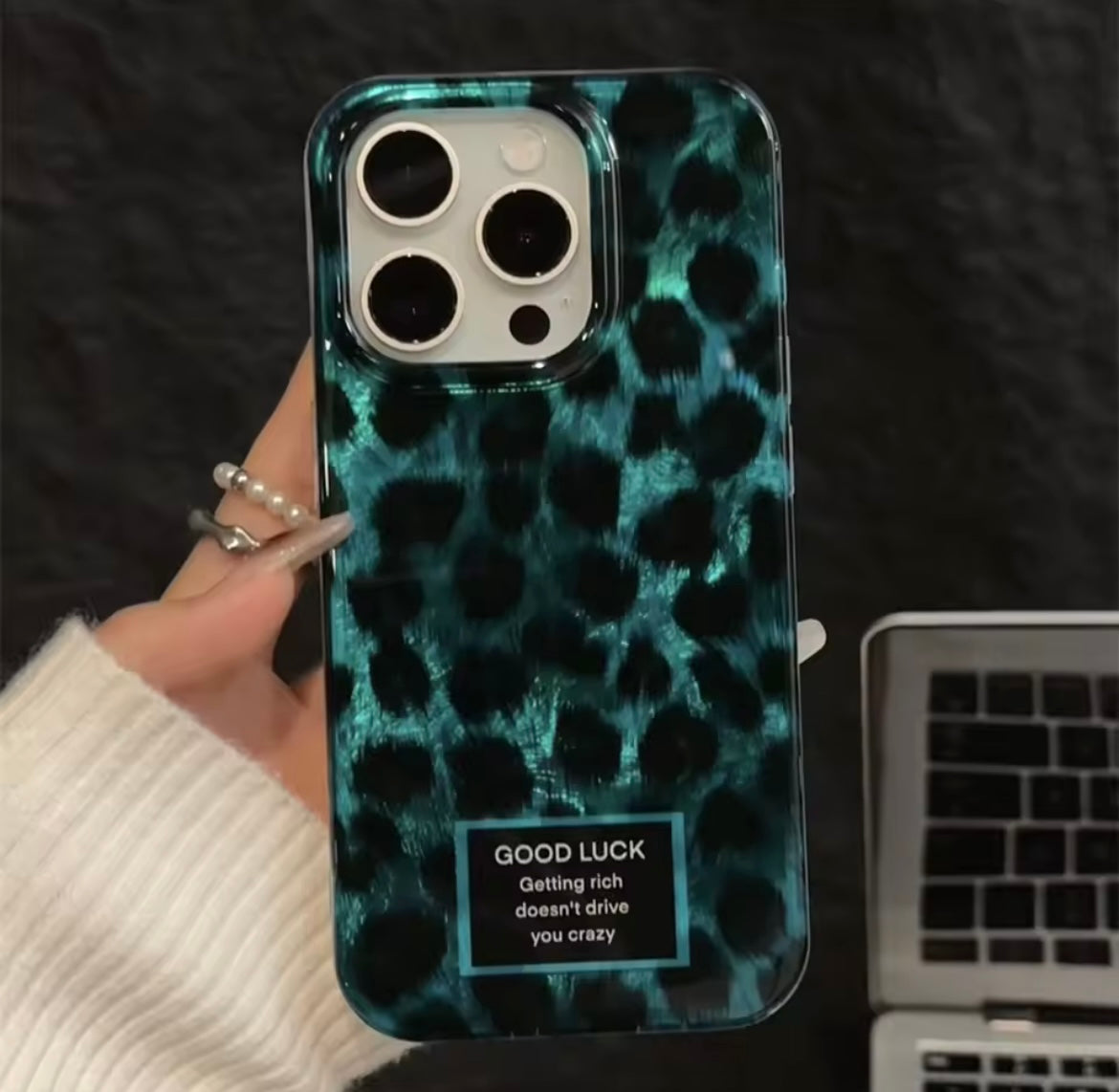 Green Laser Black Leopard Pre-Order iPhone Case